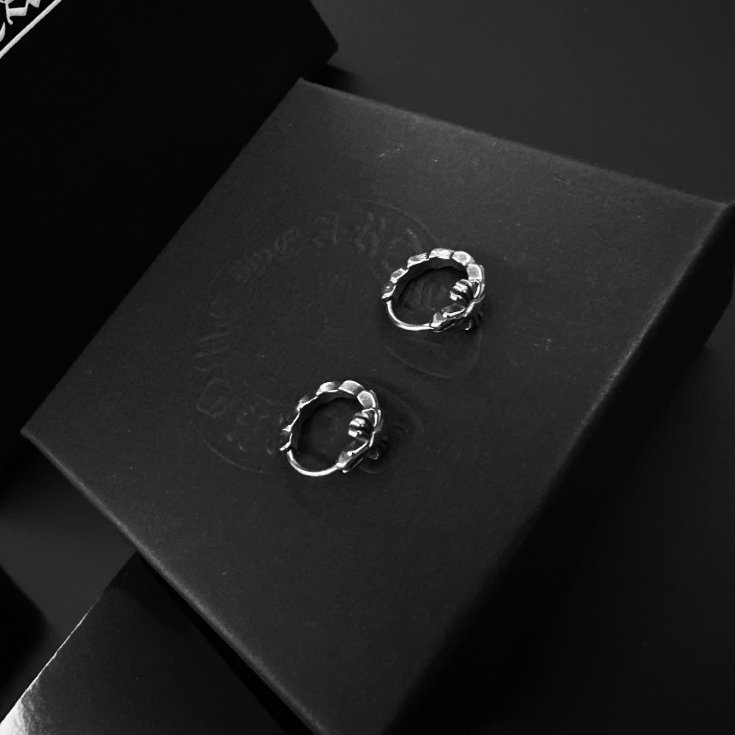 Chrome Hearts Silver Hoop Earrings